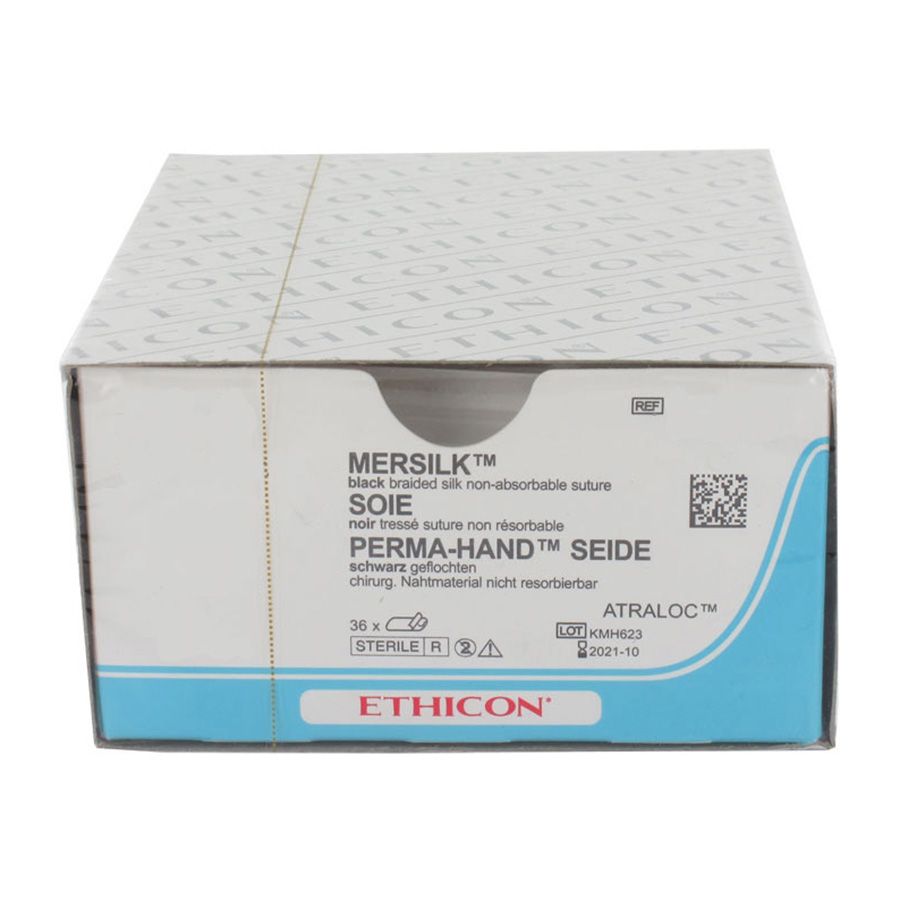 Sutura Ethicon Seta PERMA-HAND EH7552H - 2-0, Ago 3/8 PS-1 mm 24 - Nero (conf. 36 pz.)