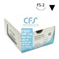 Sutura Ethicon Seta PERMA-HAND F2231 - 3-0, Ago 3/8 FS-2 mm 19 - Nero (Conf. 36 pz.)