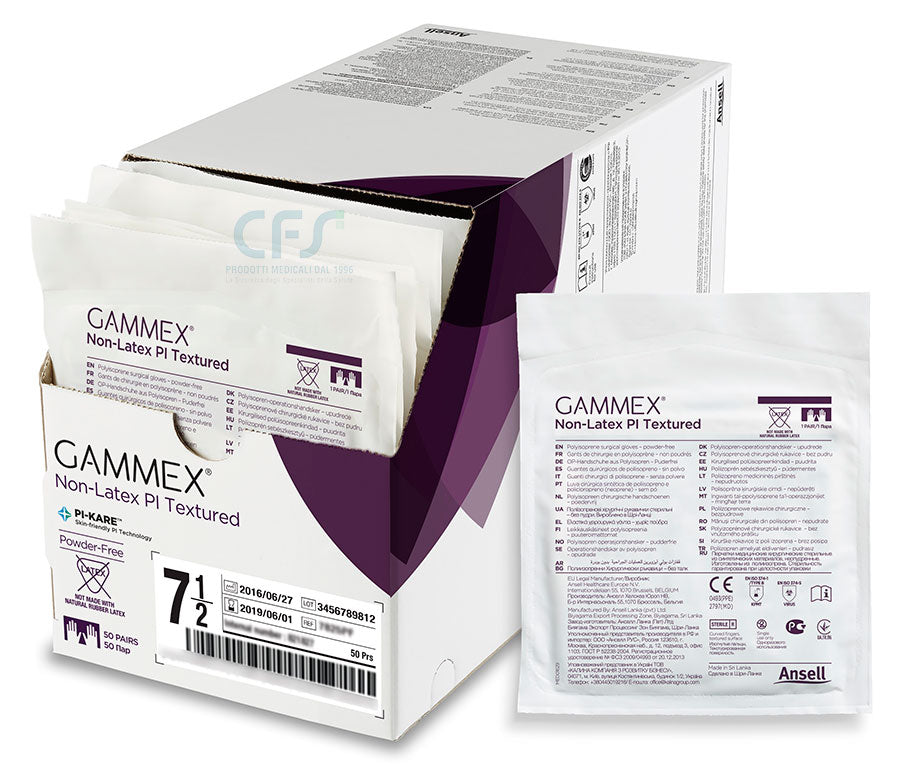 Guanti chirurgici sterili in poliisoprene senza polvere GAMMEX PI (50 paia)