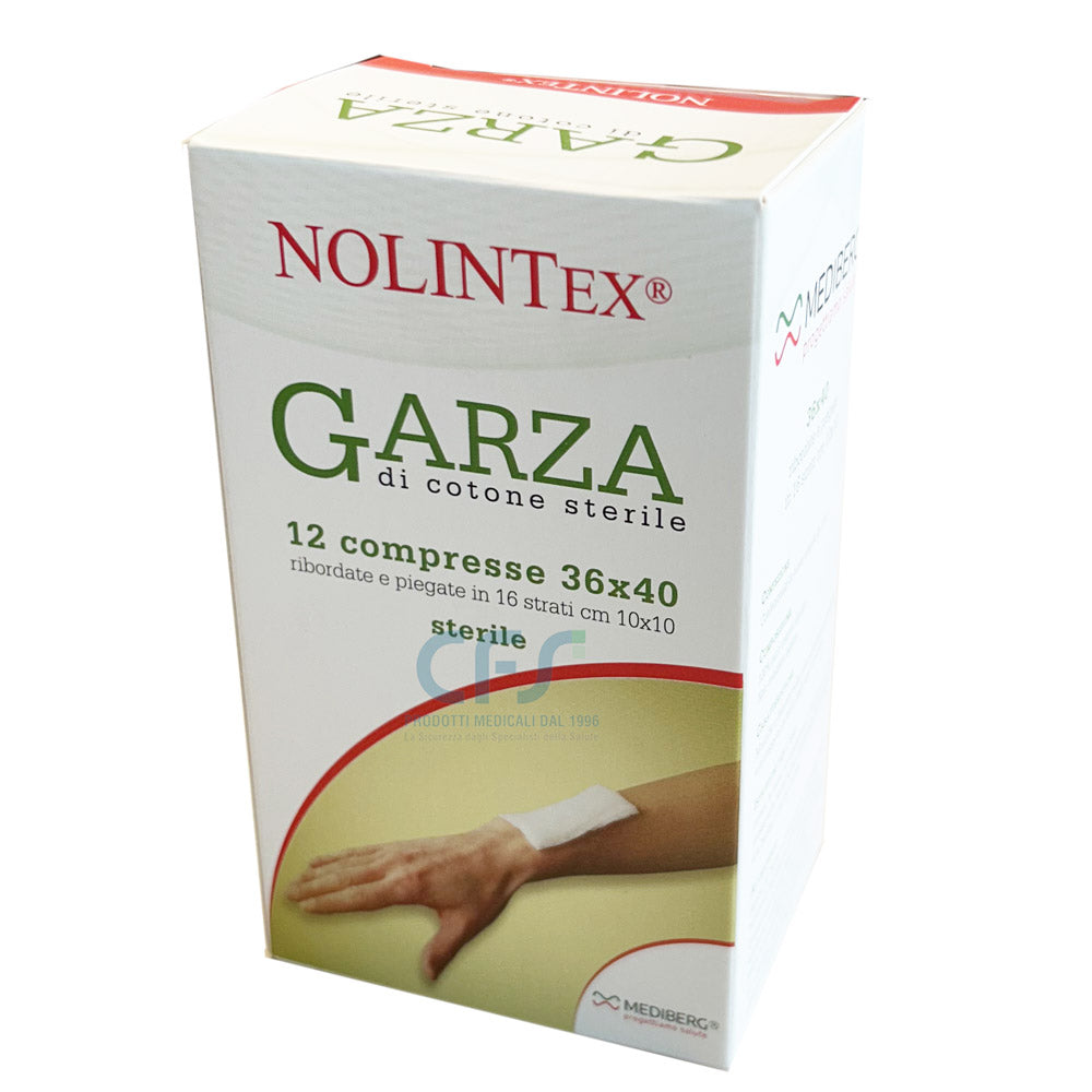 Compresse di garza cotone NOLINTEX cm 36 x 40 - Sterile (conf.12 pz.)