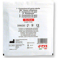 Compresse di garza cotone PVS 8 pieghe cm 10 x 10 Sterile