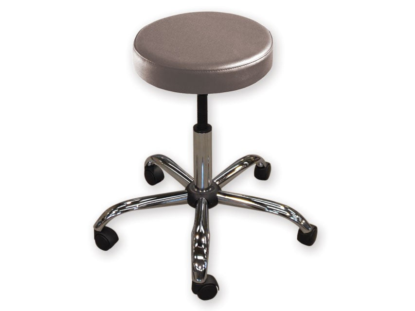 Sgabello con sedile imbottito - base in metallo elevabile a vite