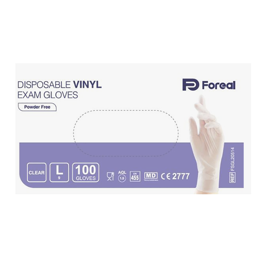 Guanti in vinile senza polvere Foreal (conf. 100 pz.)