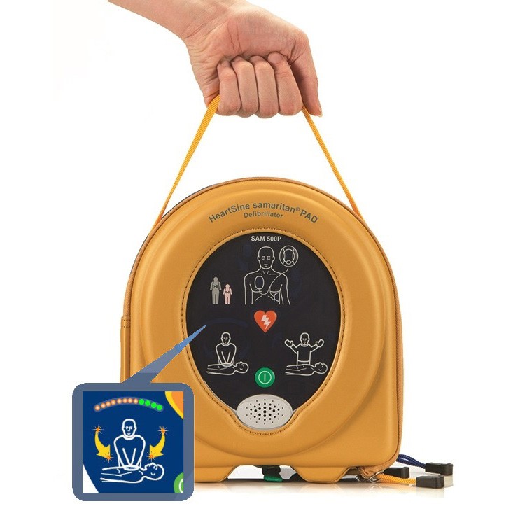 Defibrillatore Semiautomatico HEARTSINE Samaritan PAD 500P con RCP Advisor e Borsa / Garanzia 8 anni