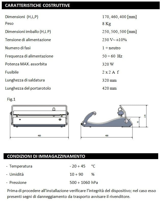 Termosaldatrice ONE con portarotolo