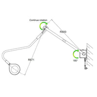 Lampada Scialitica a 9 LED SATURNO da parete