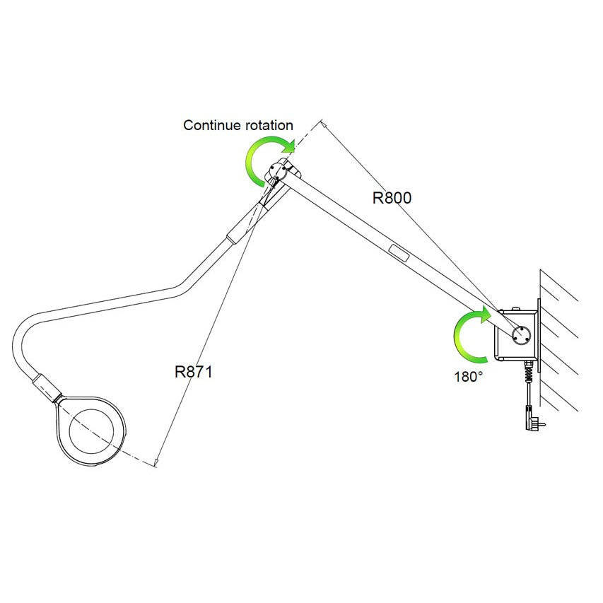 Lampada Scialitica a 9 LED SATURNO da parete