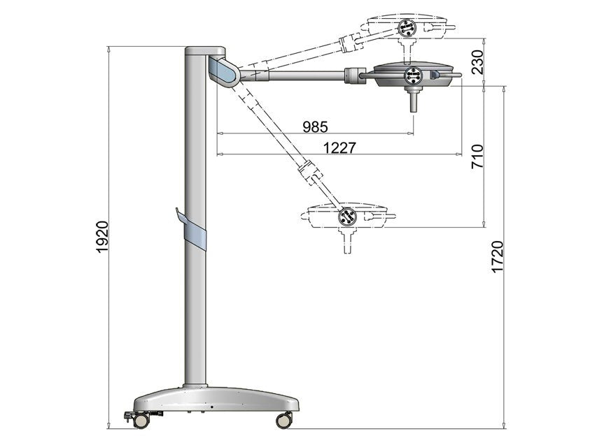 Lampada Scialitica PENTALED 30E su piantana
