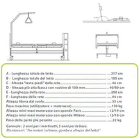Letto da degenza elettrico Haydn - Elevabile in altezza + Asta sollevamalati