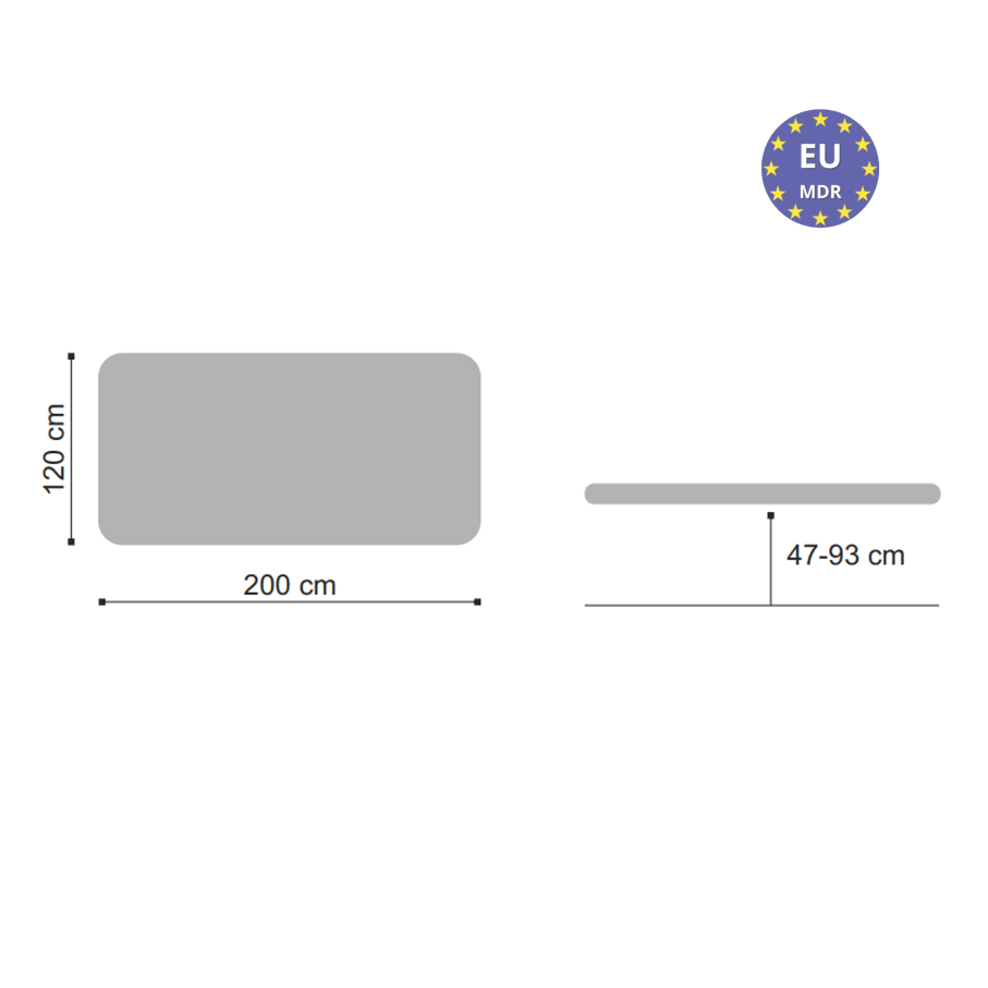 Lettino elettrico ad altezza variabile EVERO BOBATH - Larghezza 120 cm