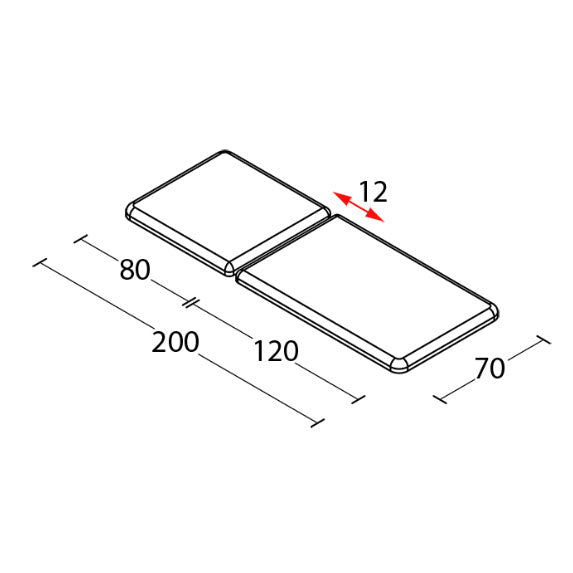 Lettino ad altezza fissa DAFNE - Larghezza 70 cm