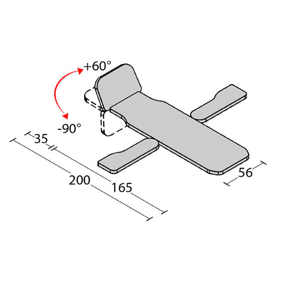 Lettino ad altezza fissa POISEDONE 2 - Larghezza 56 cm