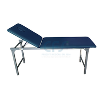 Lettino da visita BOLT con gambe pieghevoli - Blu con foro