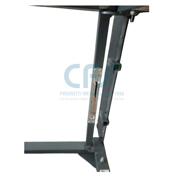 Lettino da visita BOLT con gambe pieghevoli - Grigio con foro