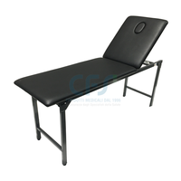 Lettino da visita BOLT con gambe pieghevoli - Nero con foro