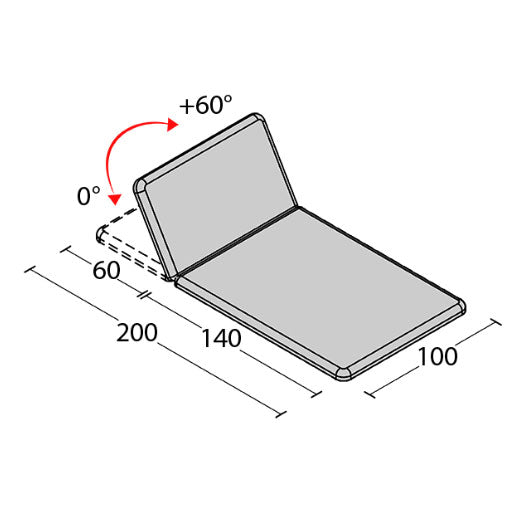 Lettino elettrico ad altezza variabile BOBATH 2 PLUS - Piano da cm 100 H52/80