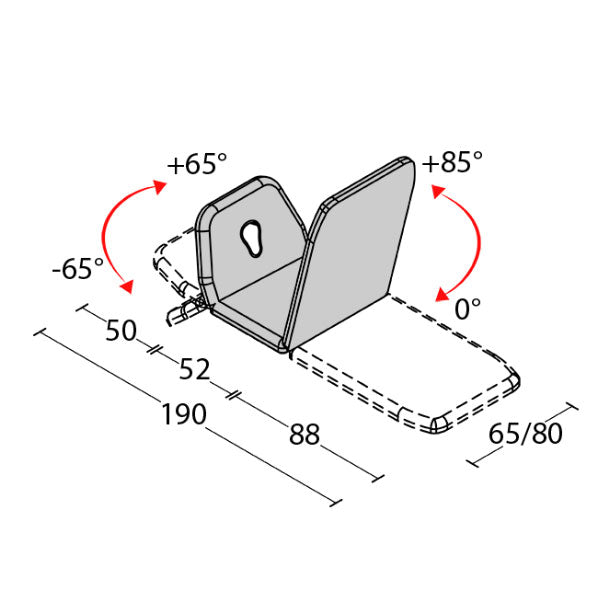 Lettino elettrico ad altezza variabile ELETTRA 3 - Larghezza 65 cm