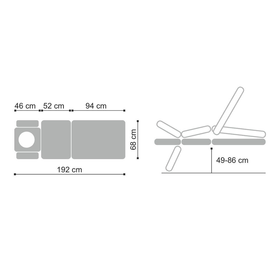 Lettino elettrico ad altezza variabile FORTIS 5 ERGO - Larghezza 68 cm