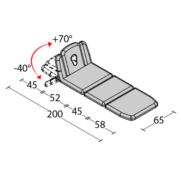 Lettino elettrico ad altezza variabile ZEFIRO 6 - Larghezza 65 cm