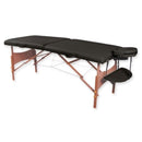 Lettino da massaggio a 2 sezioni nero in legno