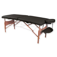 Lettino da massaggio a 2 sezioni nero in legno