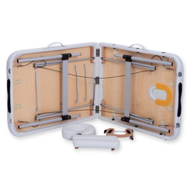 Lettino da massaggio pieghevole in alluminio ad altezza regolabile - Bianco