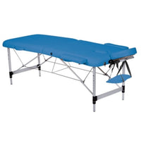 Lettino da massaggio pieghevole in alluminio ad altezza regolabile - Blu