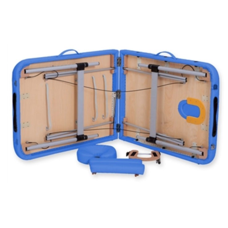 Lettino da massaggio pieghevole in alluminio ad altezza regolabile - Blu