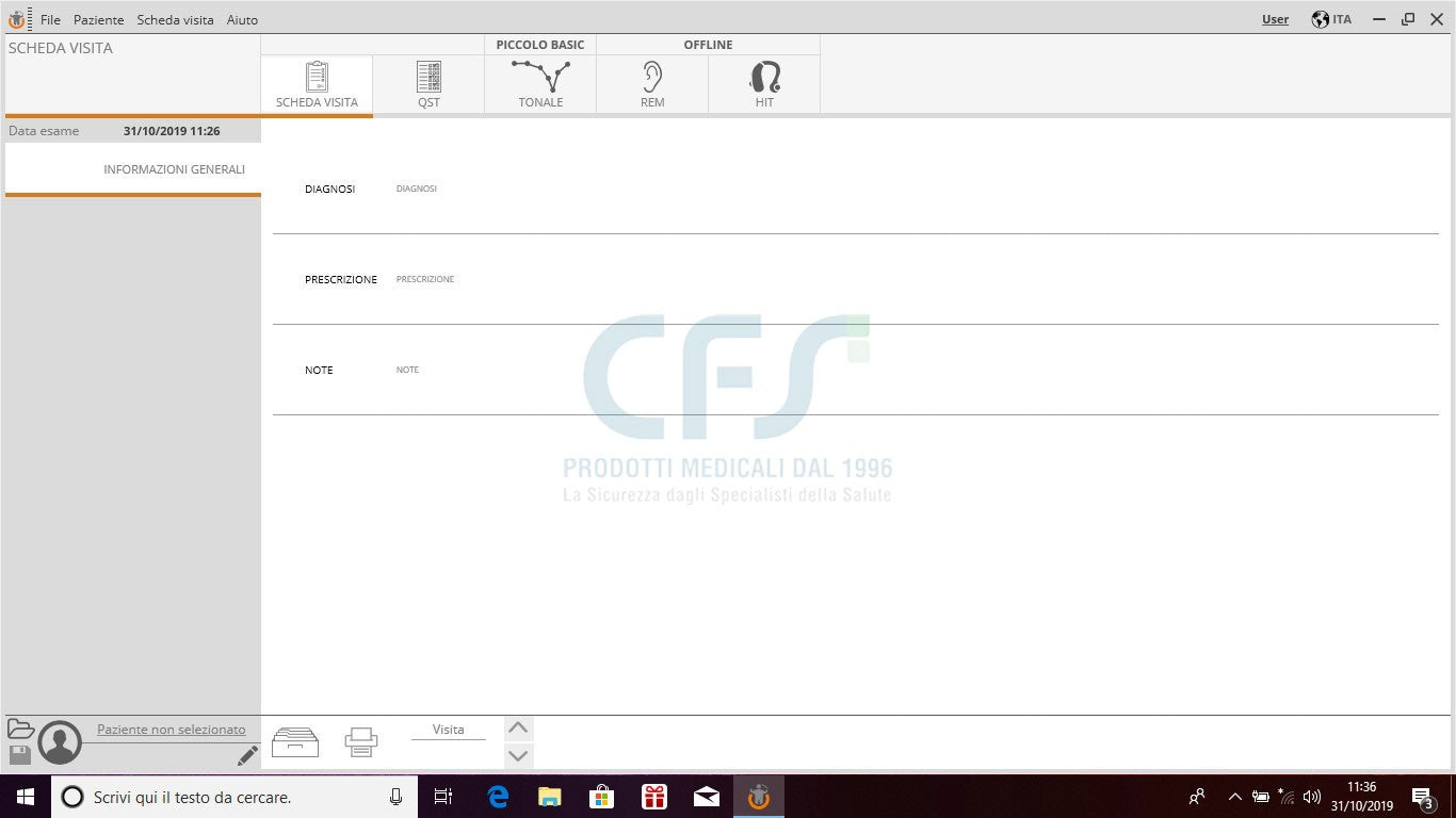 Audiometro INVENTIS Piccolo BASIC - collegamento PC Windows