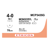 Sutura Ethicon MONOCRYL Plus MCP3435G - USP 4-0,Ago RB-1  - Viola (Conf. 12 pz.)