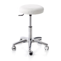 Sgabello con sedile imbottito - base in alluminio elevabile a gas 20 cm