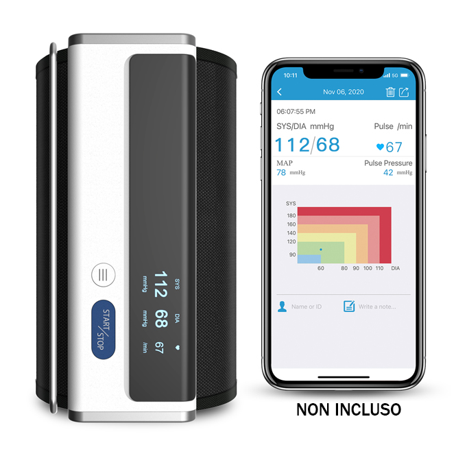 Misuratore di pressione da braccio BP2A Wireless con display