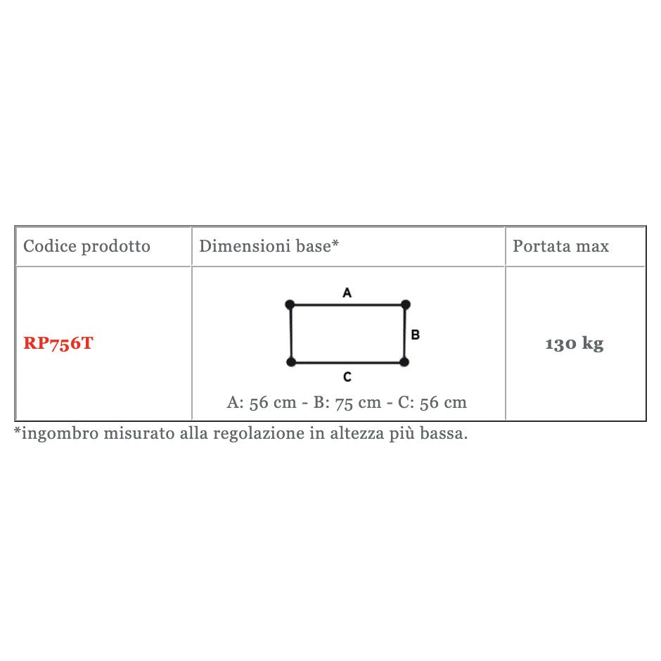 Deambulatore antibrachiale a tavolo pieghevole RP756T - Regolabile in altezza