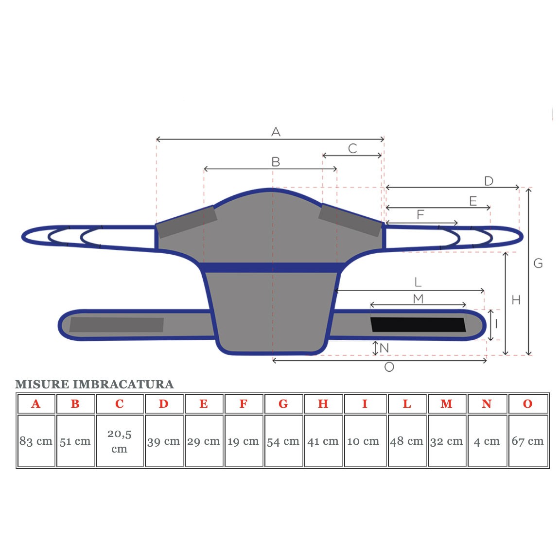 Imbracatura dorsale RP893 per verticalizzatore