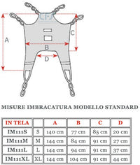 Imbracatura standard IM111 per sollevamalati - in tela con poggiatesta