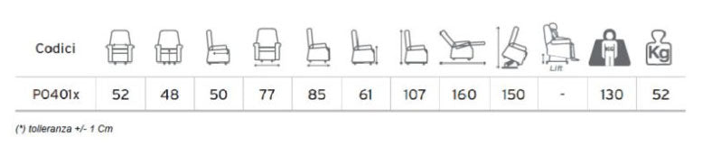 Poltrona elevabile 2 motori NINFEA PO401 con Roller