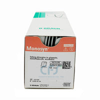 Monosyn suture assorbibili in gliconato, ago 3/8 di precisione 13mm, USP 5/0 - filo incolore 45 cm (conf. 12 pz.)