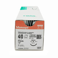 Monosyn suture assorbibili in gliconato, ago 3/8 12mm, USP 6/0 - filo incolore 70cm (conf. 12 pz.)