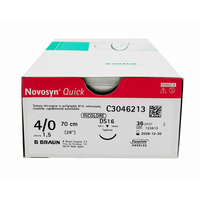 Novosyn Quick suture assorbibili in poliglactina 910, ago 3/8 19mm, USP 4/0 - filo incolore 70cm (conf. 36 pz.)