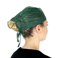 Cappellino monouso con lacci fissi in TNT - Verde  (conf. 100 pz.)