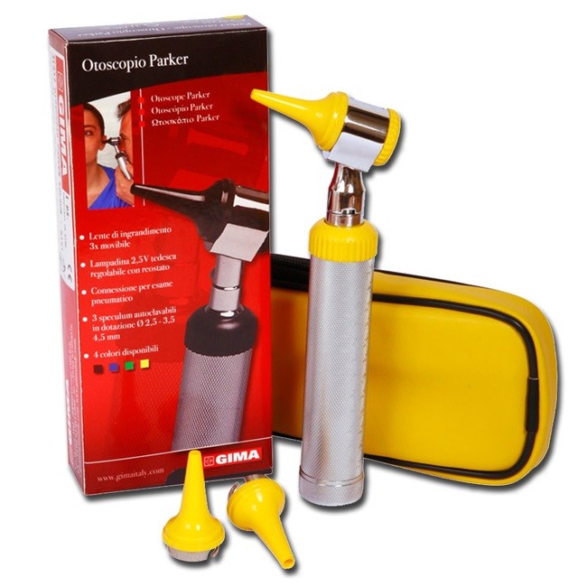 Otoscopio GIMA Parker Colour 2,5 V attacco a baionetta - Colore Giallo