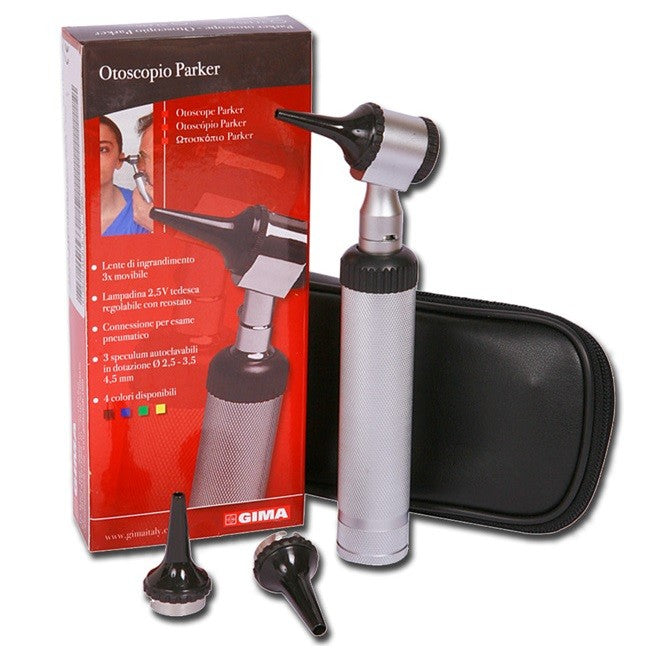 Otoscopio GIMA Parker 2,5 V attacco a baionetta manico ricaricabile - Colore Nero