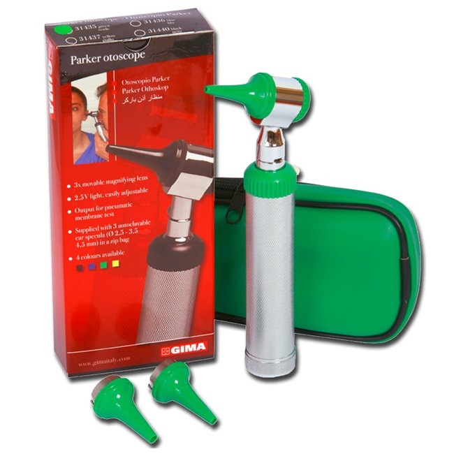 Otoscopio GIMA Parker Colour 2,5 V attacco a baionetta - Colore Verde