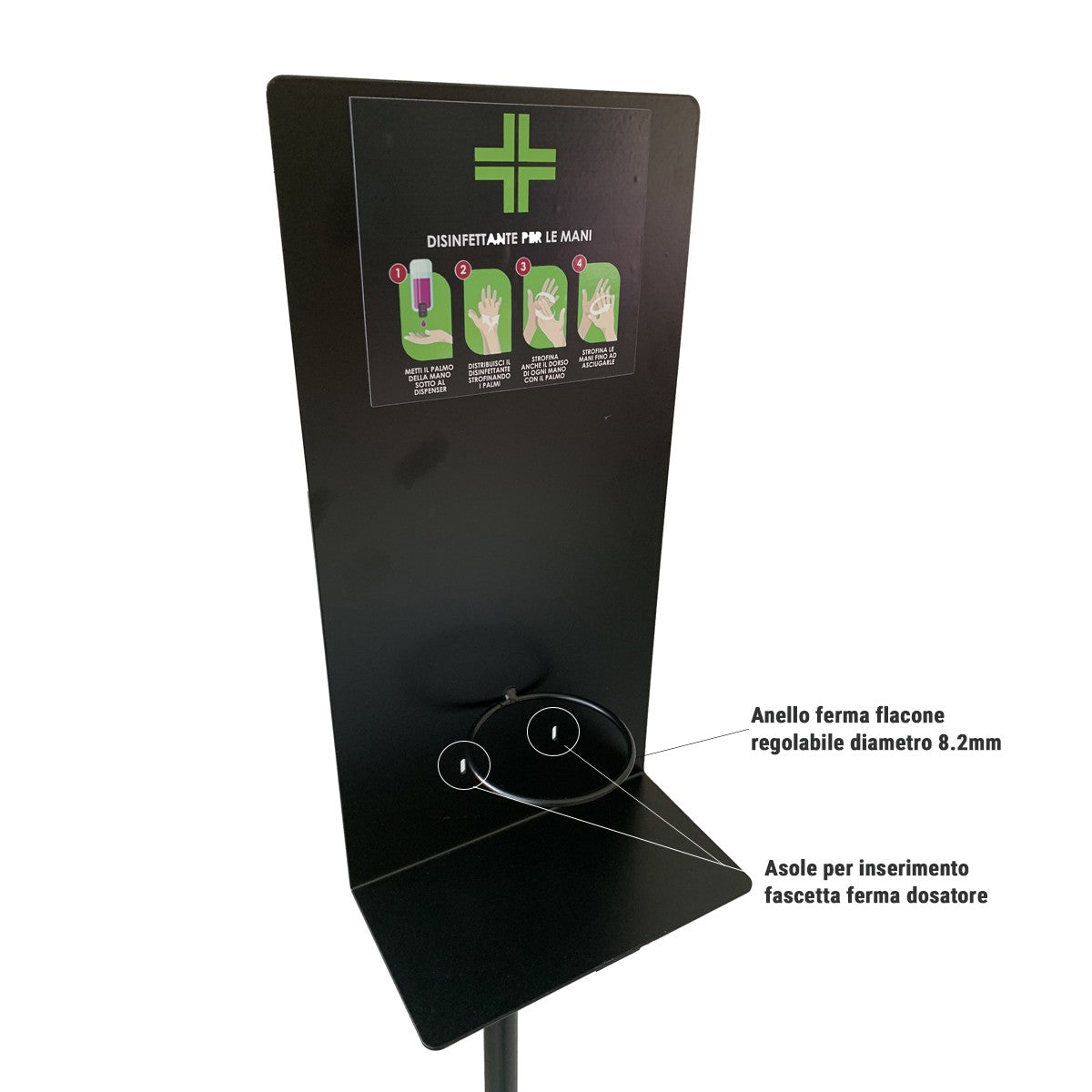 Supporto da tavolo igiene mani I-MEDIK - con porta flacone 500 ml