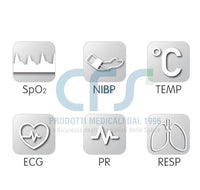 Monitor multiparametrico PC-3000 - SpO2, NIBP, ECG (7 deriv.), RESP e TEMP