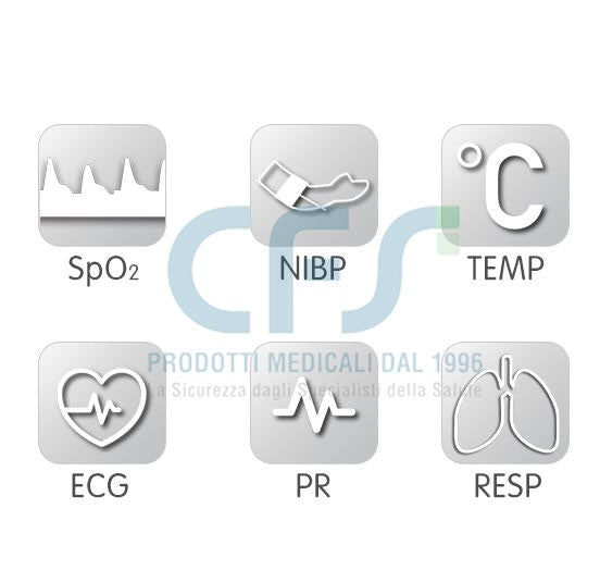 Monitor multiparametrico PC-3000 - SpO2, NIBP, ECG (7 deriv.), RESP e TEMP