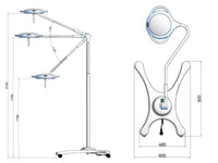 Lampada Scialitica PENTALED 12 su carrello con gruppo batteria