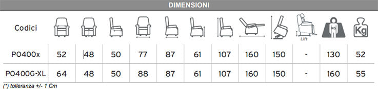 Poltrona elevabile 2 motori NINFEA PO400