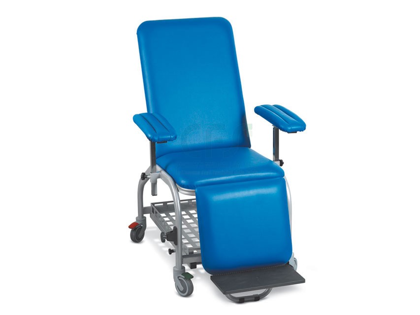 Poltrona prelievi meccanica con ruote - Blu