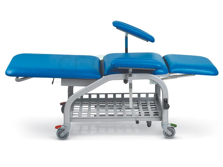 Poltrona prelievi meccanica con ruote - Blu